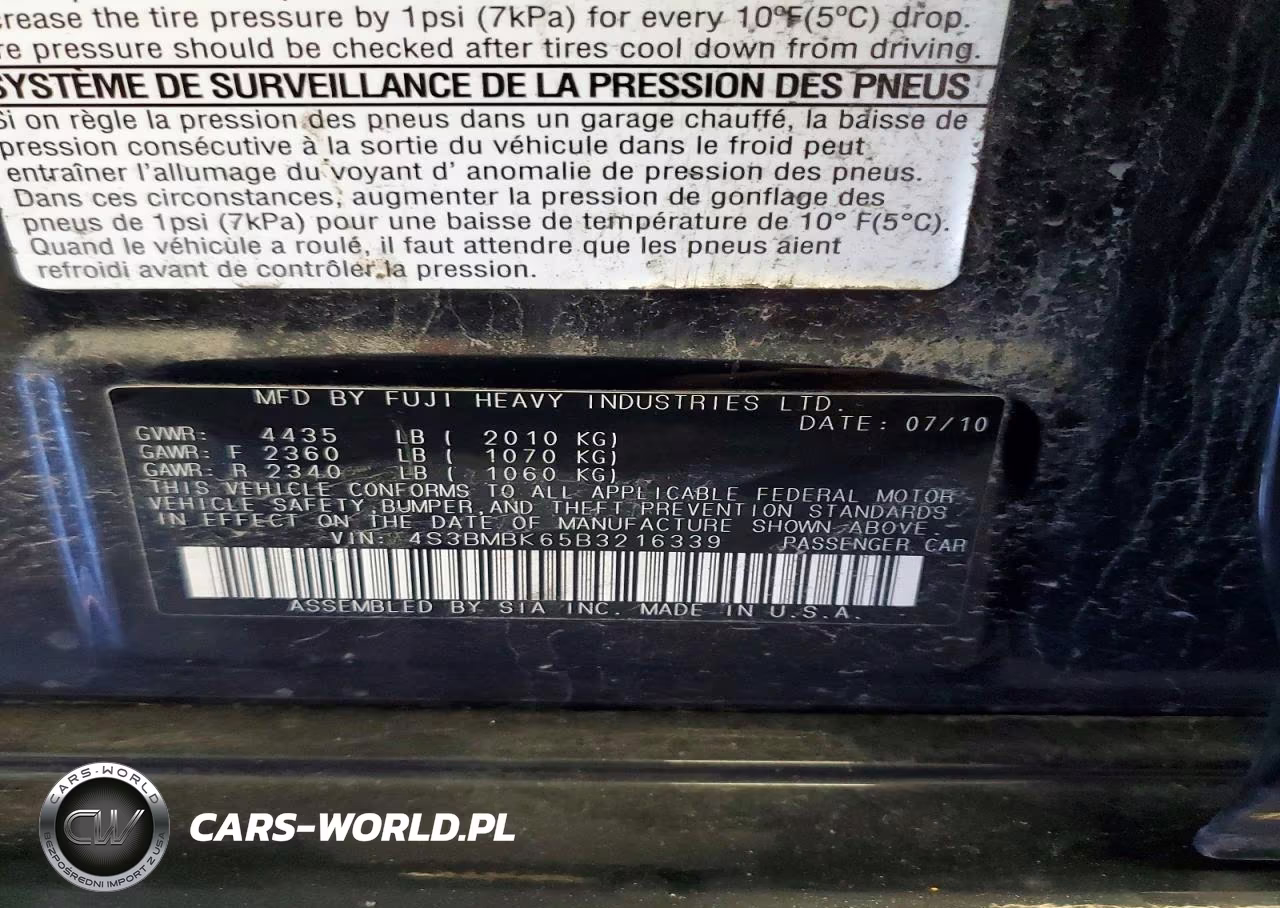 2011 Subaru Legacy 2.5I Limited VIN:4S3BMBK65B3216339 - 13