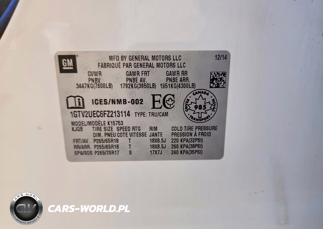 2015 GMC Sierra K1500 Sle VIN:1GTV2UEC6FZ213114 - 12