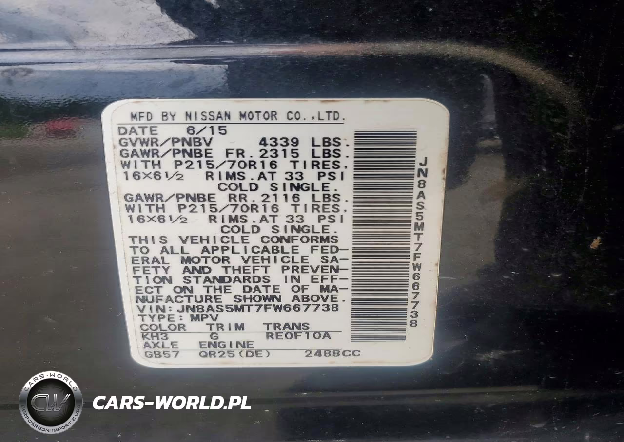 2015 Nissan Rogue Select S VIN:JN8AS5MT7FW667738 - 12