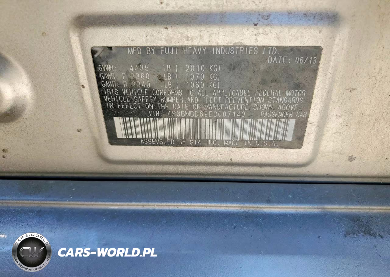 2014 Subaru Legacy 2.5I Premium VIN:4S3BMBD69E3007140 - 12