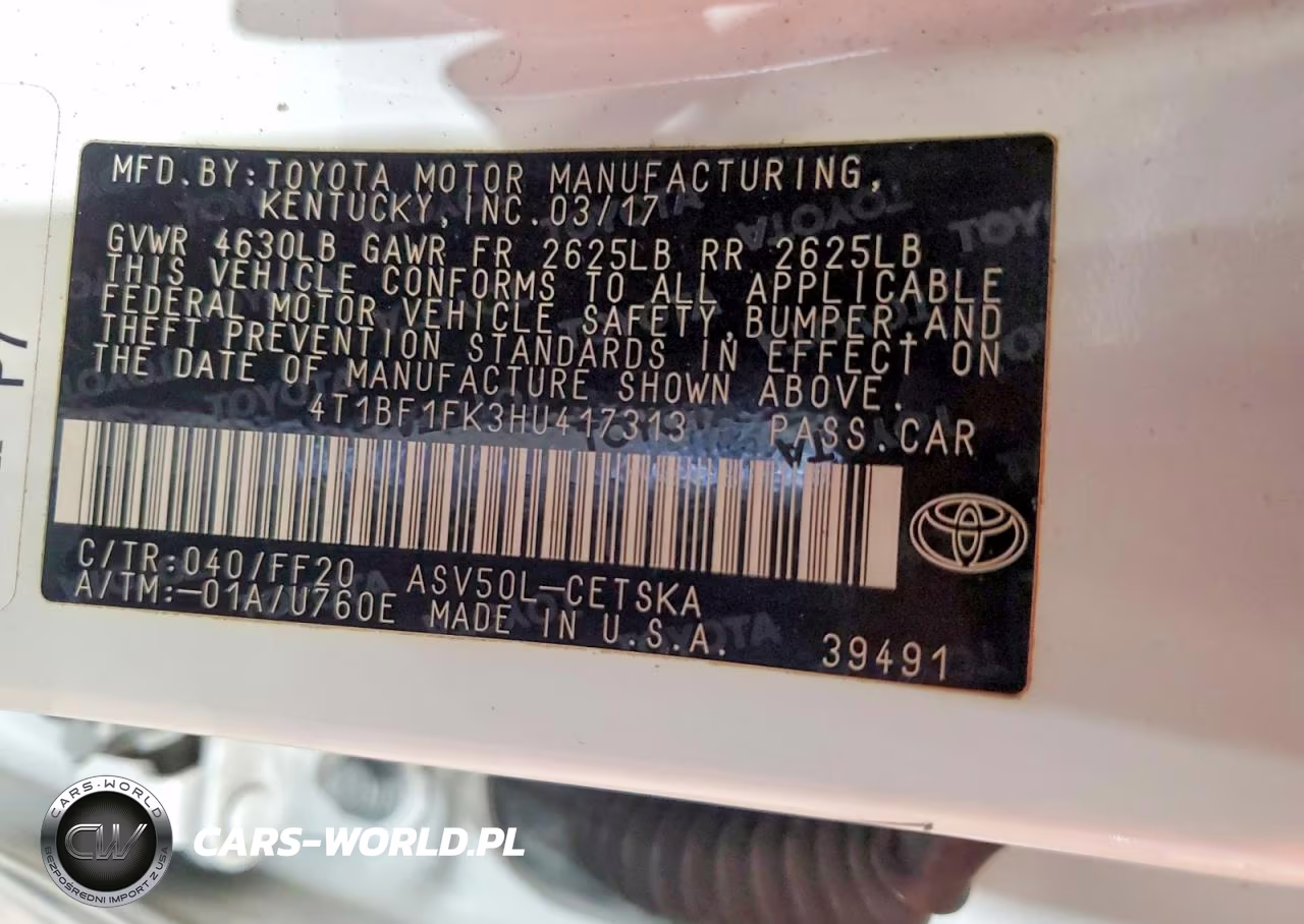 2017 Toyota Camry Se VIN:4T1BF1FK3HU417313 - 12