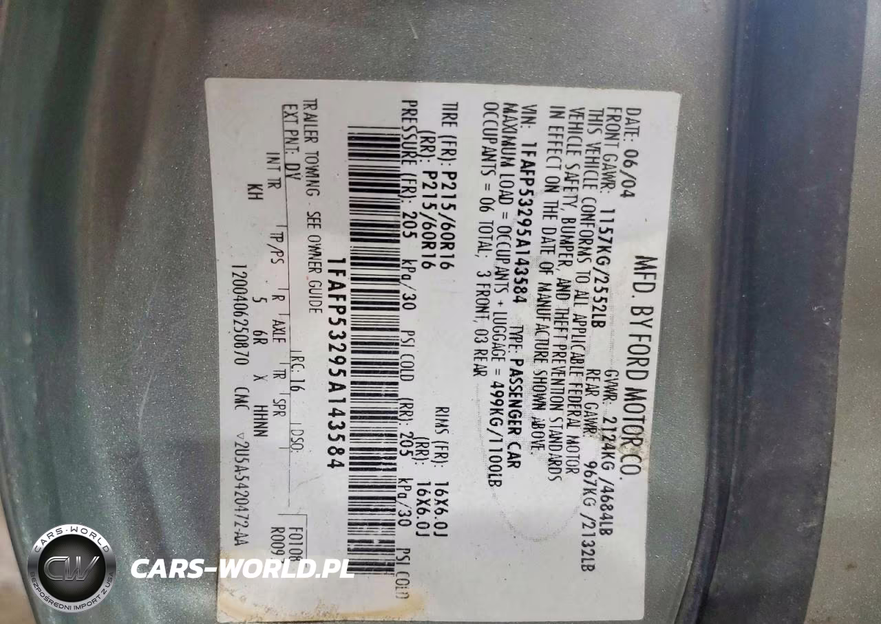 2005 Ford Taurus Se VIN:1FAFP53295A143584 - 13