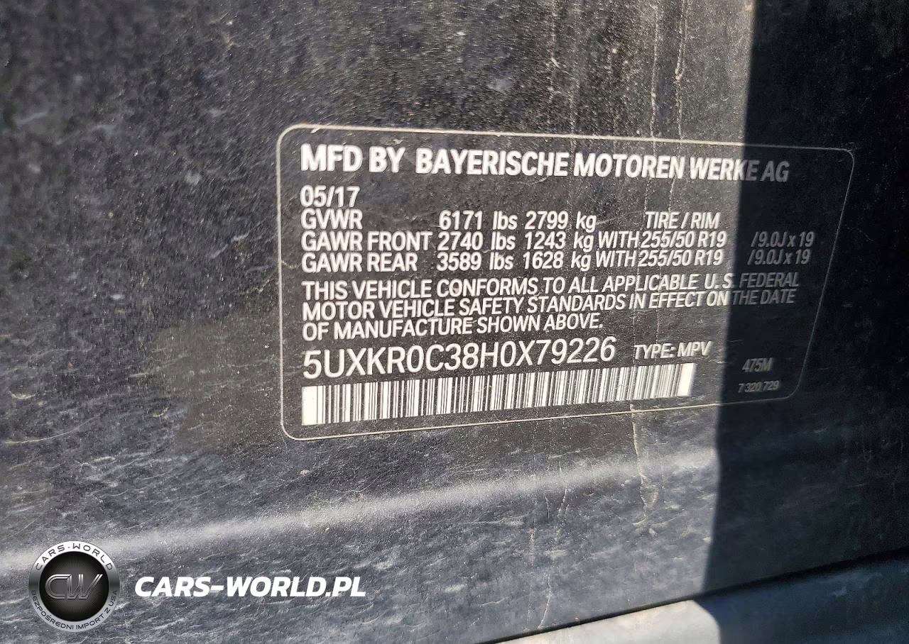 2017 BMW X5 xDrive35I VIN:5UXKR0C38H0X79226 - 14
