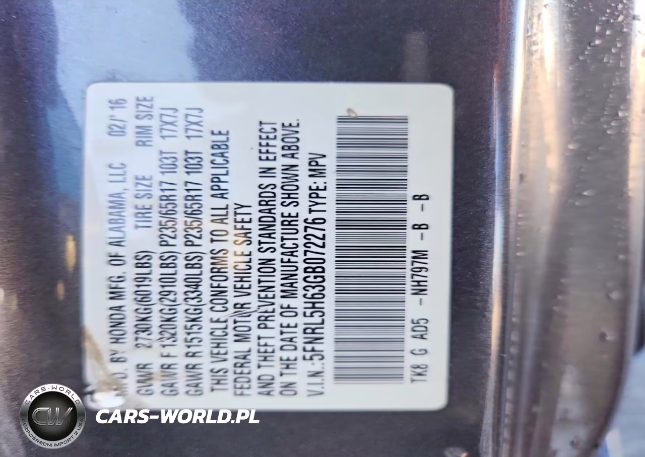 2016 Honda Odyssey Exl VIN:5FNRL5H63GB072276 - 13