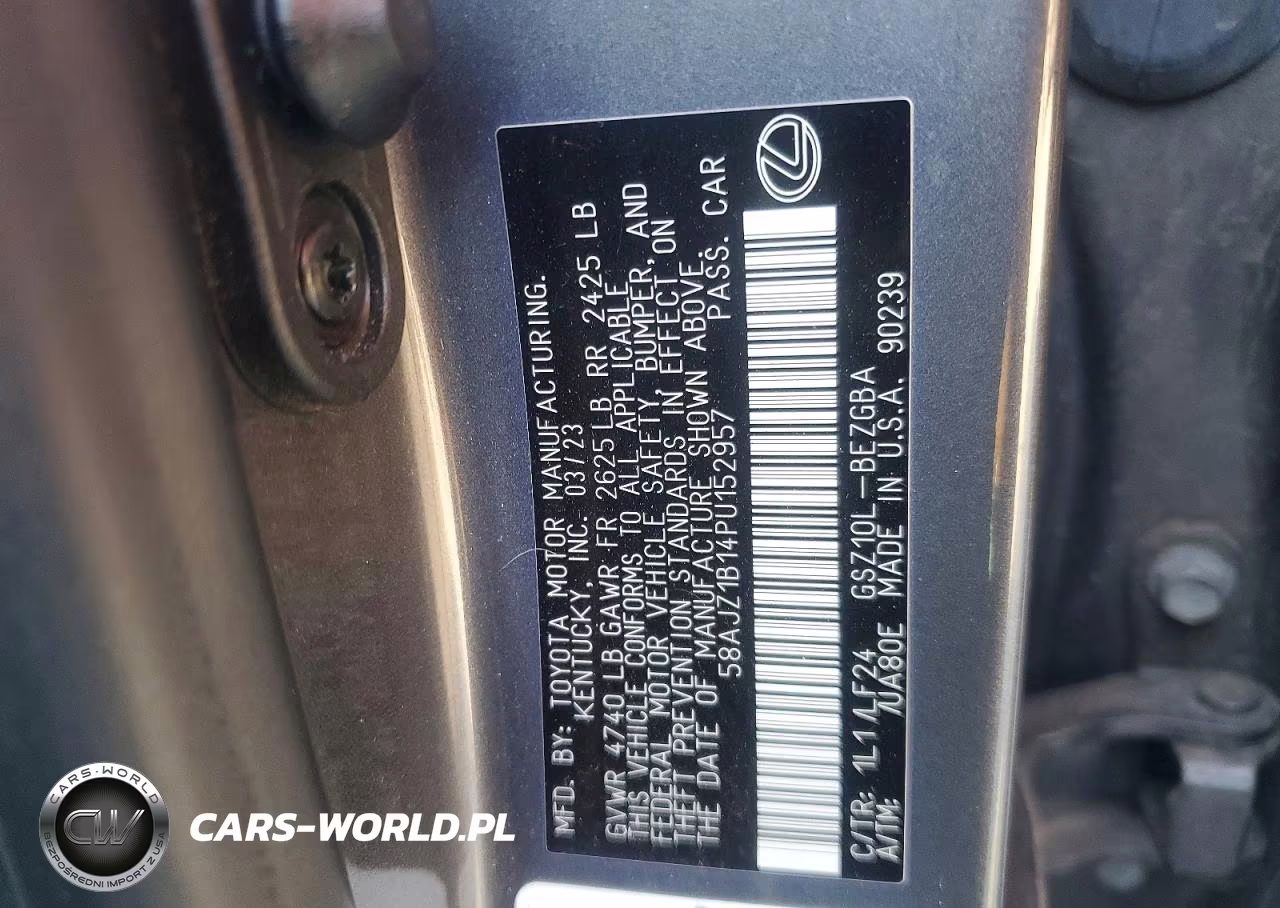 2023 Lexus Es 350 F Sport Handling VIN:58AJZ1B14PU152957 - 13