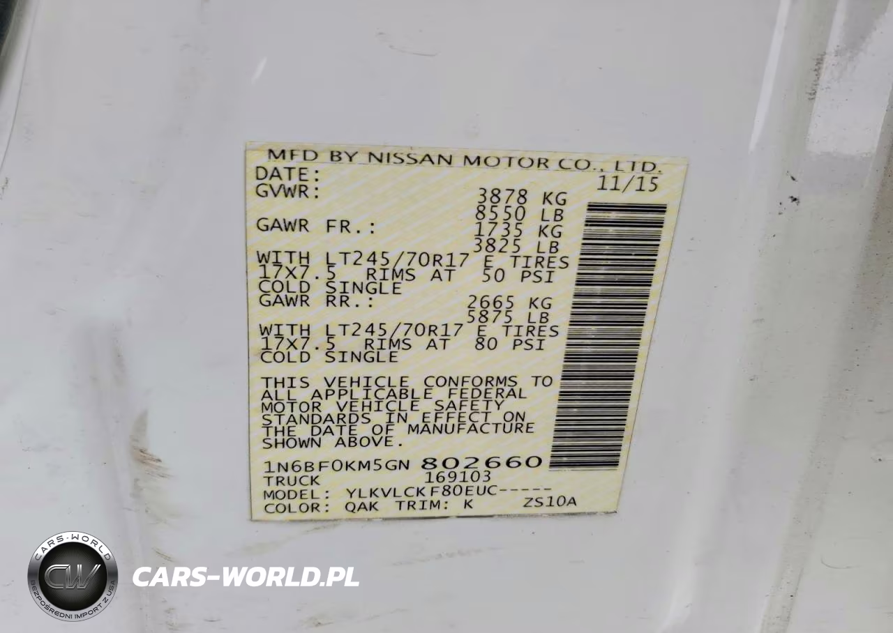 2016 Nissan Nv 1500 S VIN:1N6BF0KM5GN802660 - 13