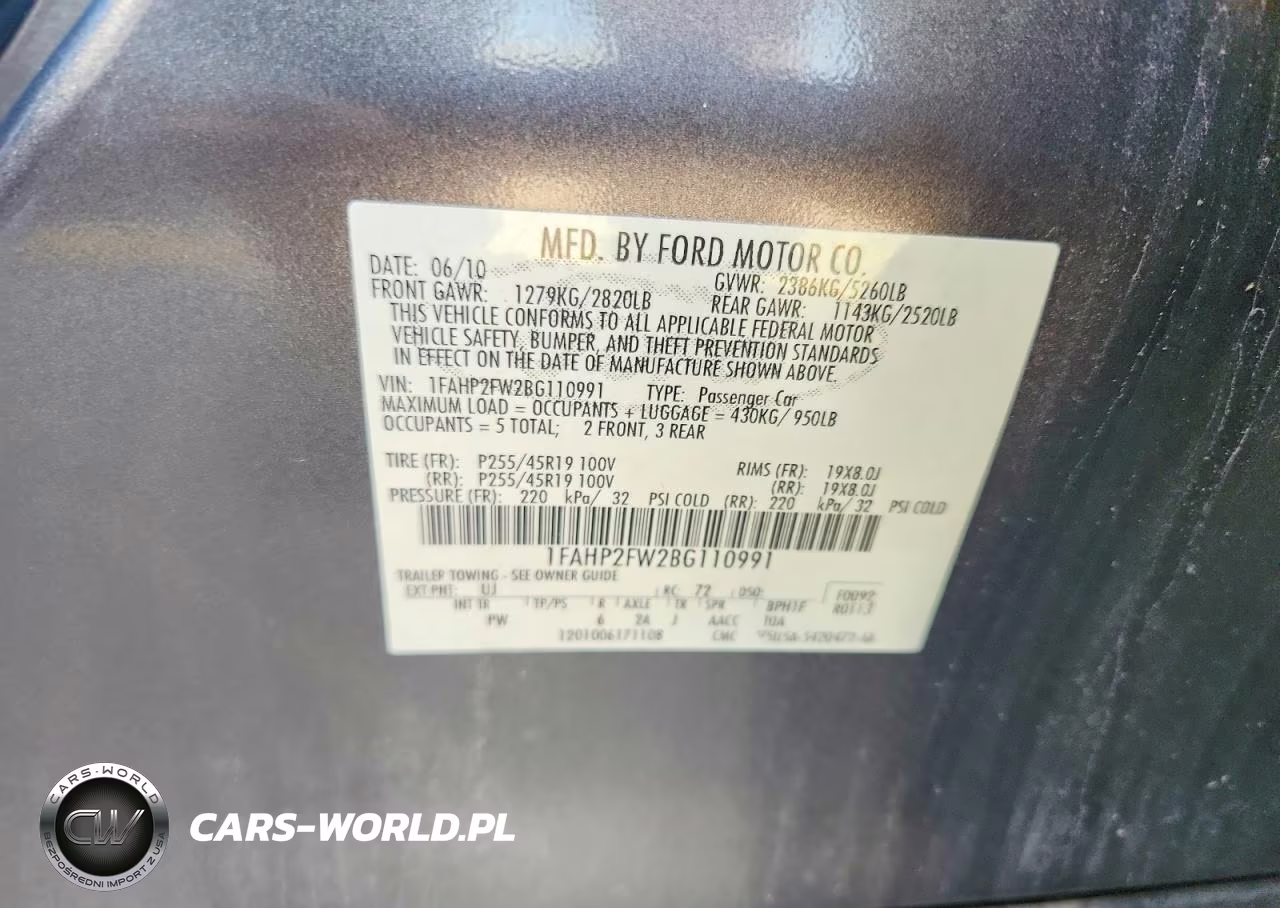 2011 Ford Taurus Limited VIN:1FAHP2FW2BG110991 - 12