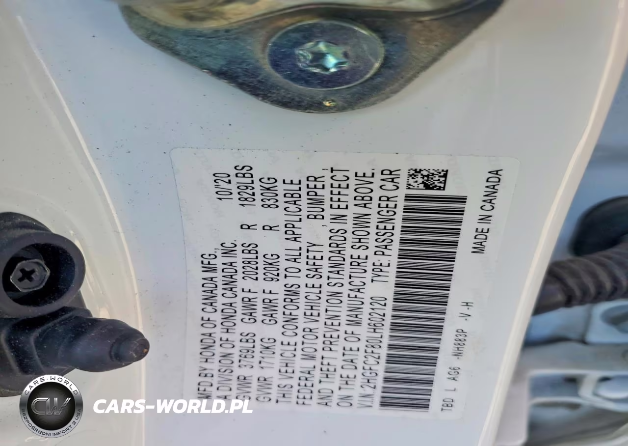 2020 Honda Civic Sport VIN:2HGFC2F80LH602120 - 12