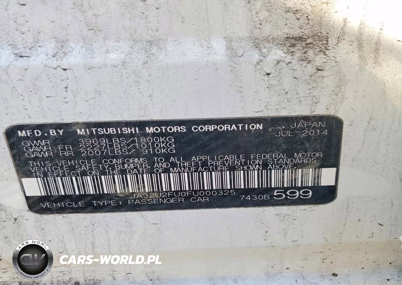2015 Mitsubishi Lancer Es VIN:JA32U2FU0FU000325 - 13