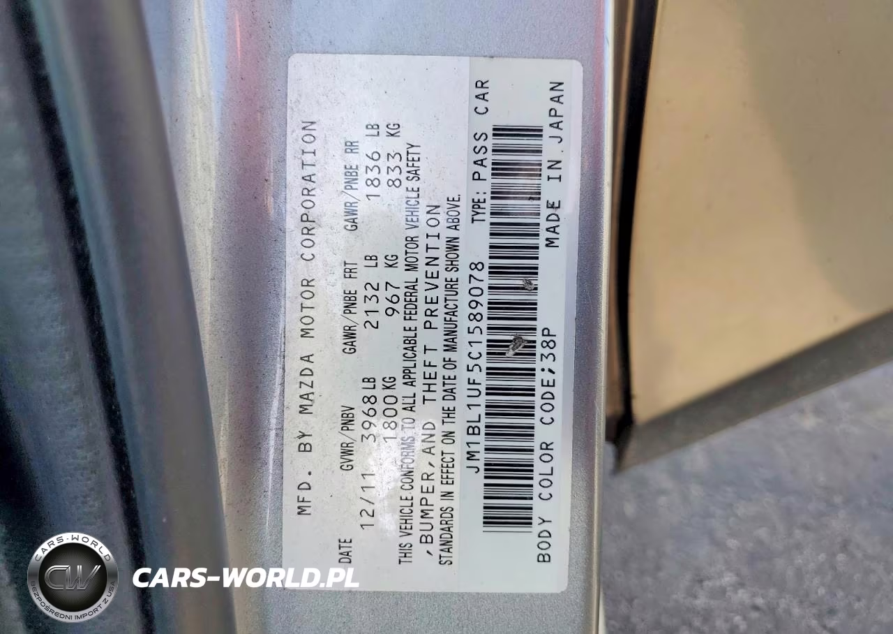 2012 Mazda 3 I VIN:JM1BL1UF5C1589078 - 12