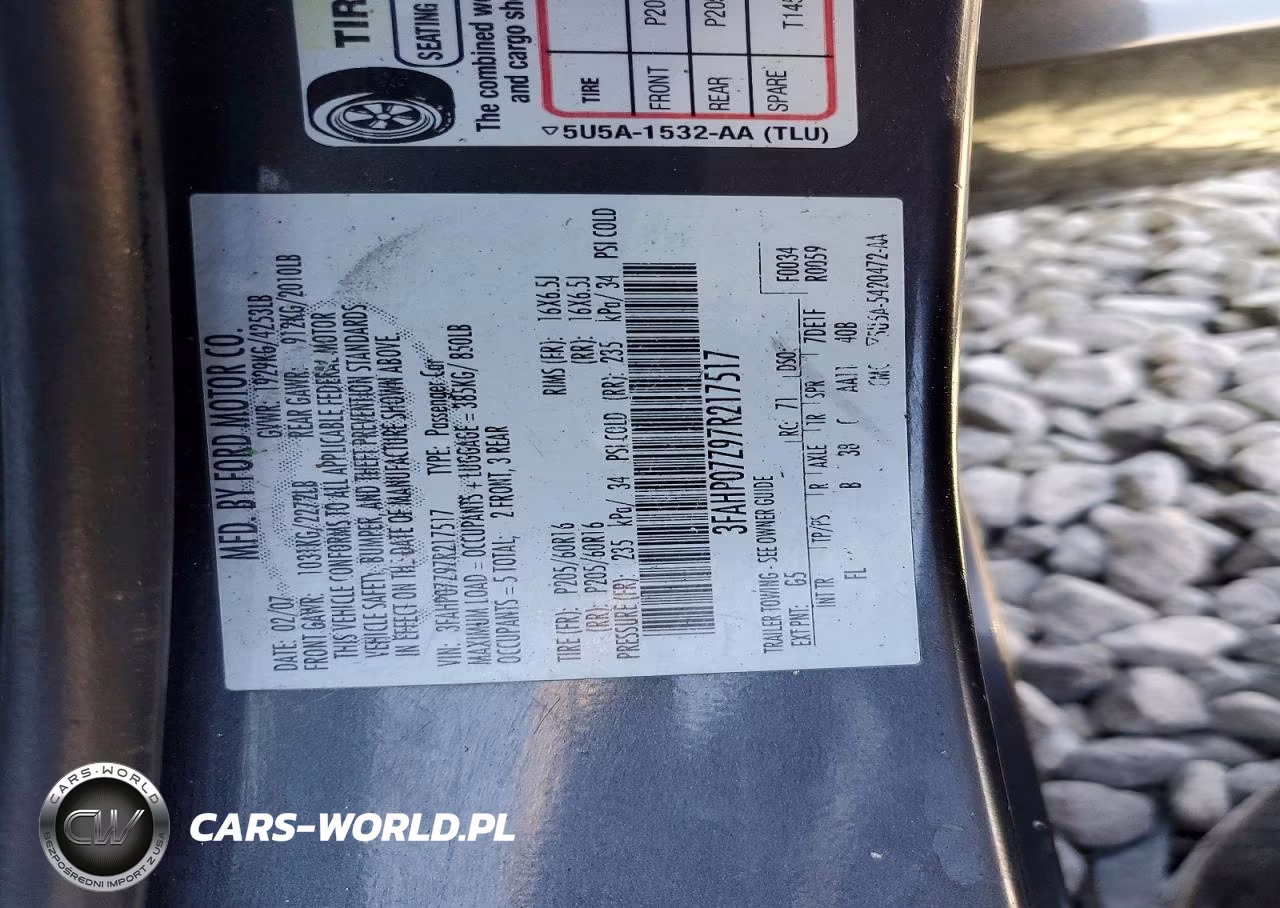 2007 Ford Fusion Se VIN:3FAHP07Z97R217517 - 12