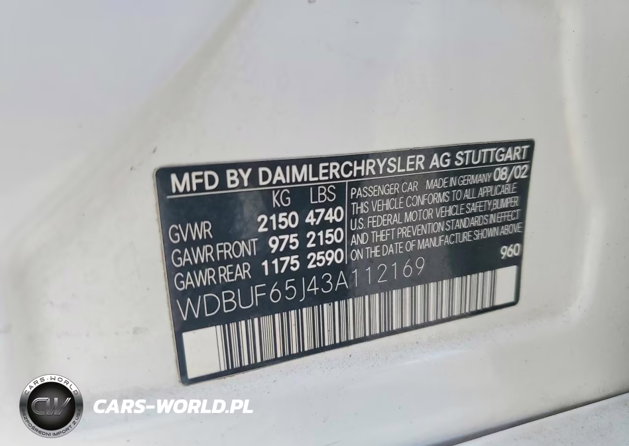 2003 Mercedes-Benz E 320 VIN:WDBUF65J43A112169 - 12