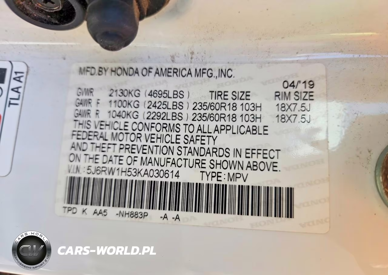 2019 Honda Cr-V Ex VIN:5J6RW1H53KA030614 - 12