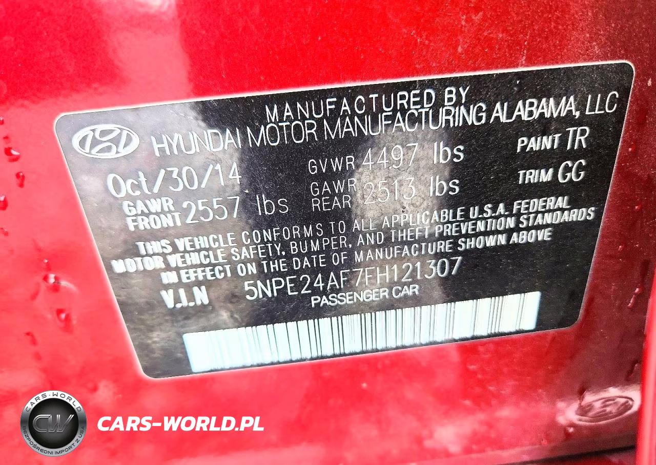 2015 Hyundai Sonata Se VIN:5NPE24AF7FH121307 - 12