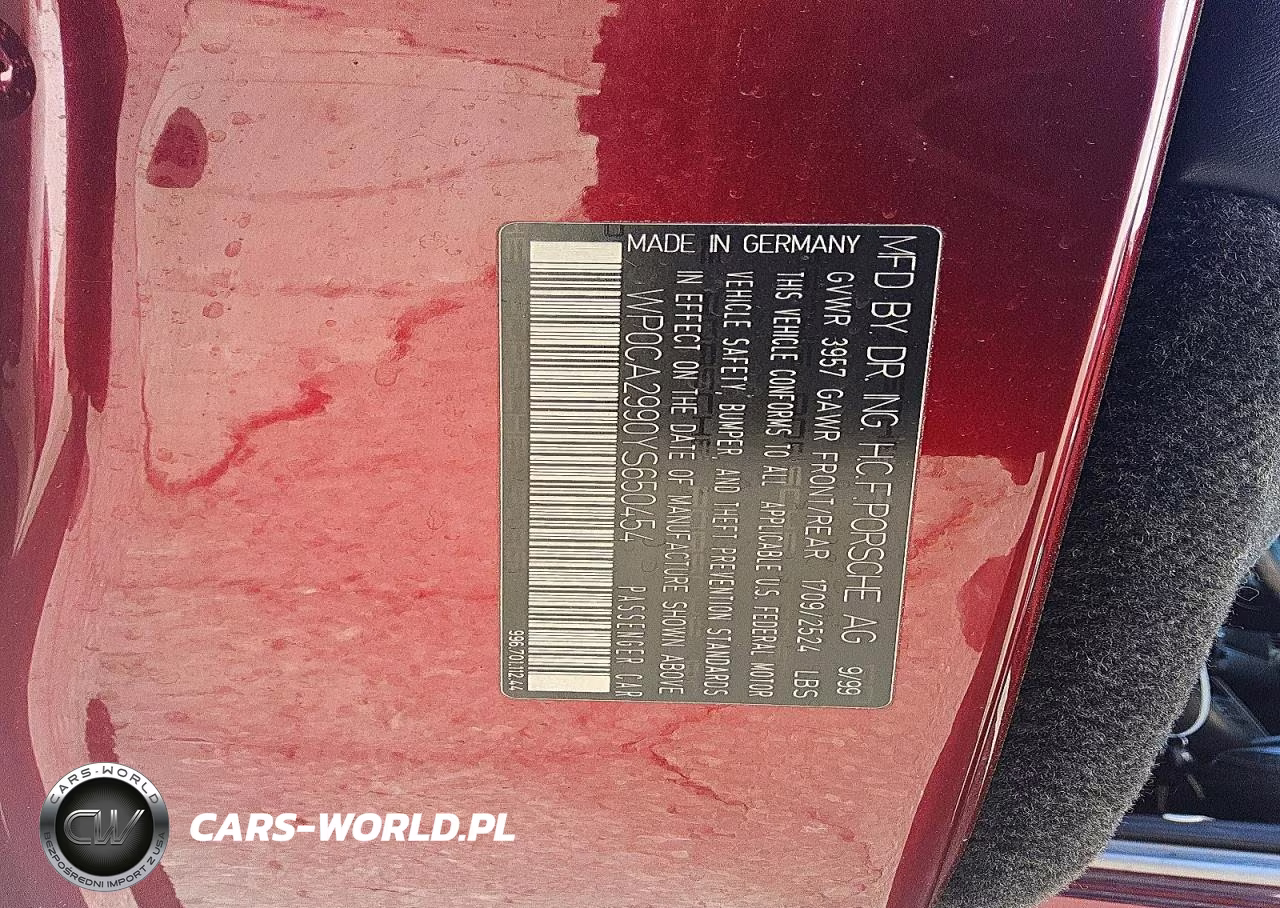 2000 Porsche 911 Carrera 2 VIN:WP0CA2990YS650454 - 12