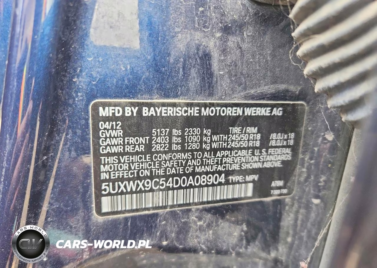 2013 BMW X3 xDrive28I VIN:5UXWX9C54D0A08904 - 12