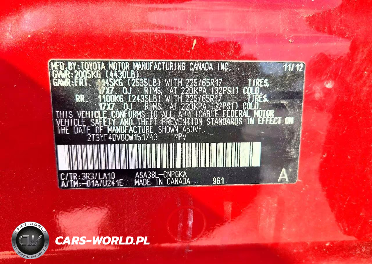2012 Toyota Rav4 Limited VIN:2T3YF4DV0CW151743 - 13