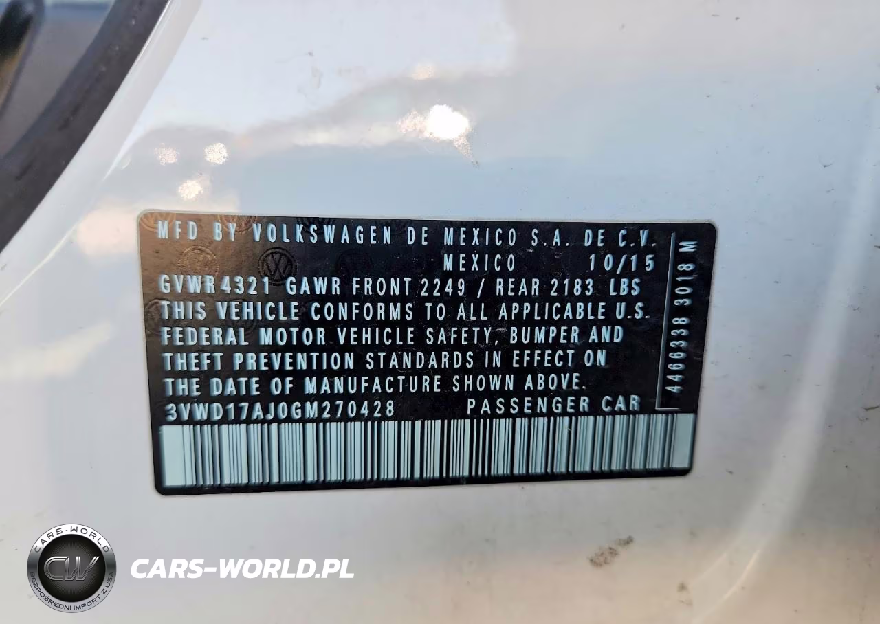 2016 Volkswagen Jetta Sport VIN:3VWD17AJ0GM270428 - 12