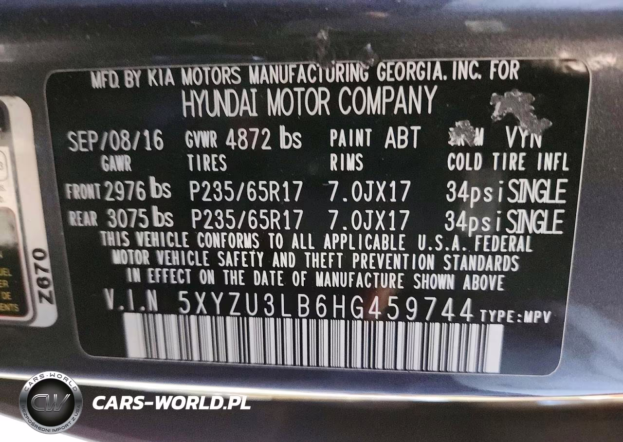 2017 Hyundai Santa Fe Sport 2.4L VIN:5XYZU3LB6HG459744 - 14