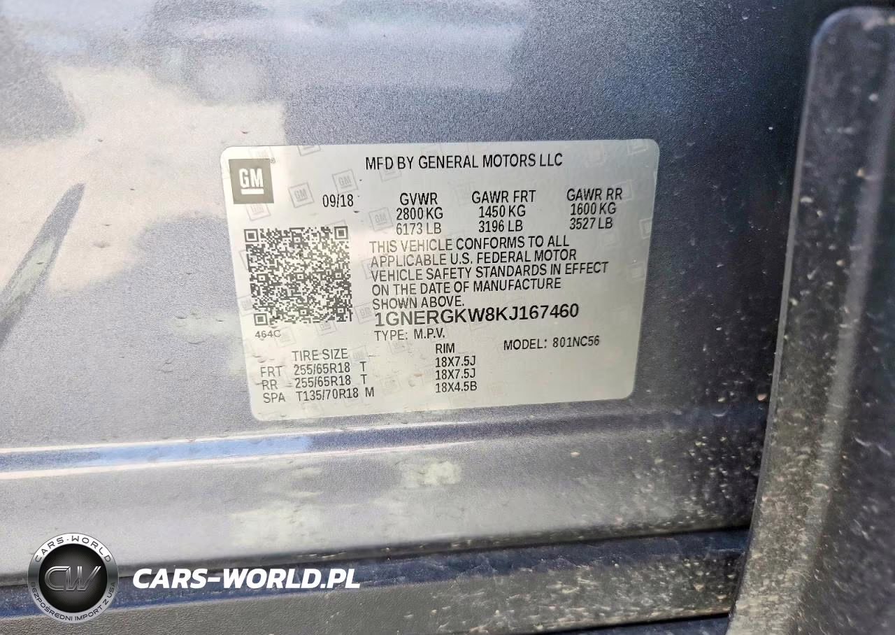 2019 Chevrolet Traverse Lt VIN:1GNERGKW8KJ167460 - 13