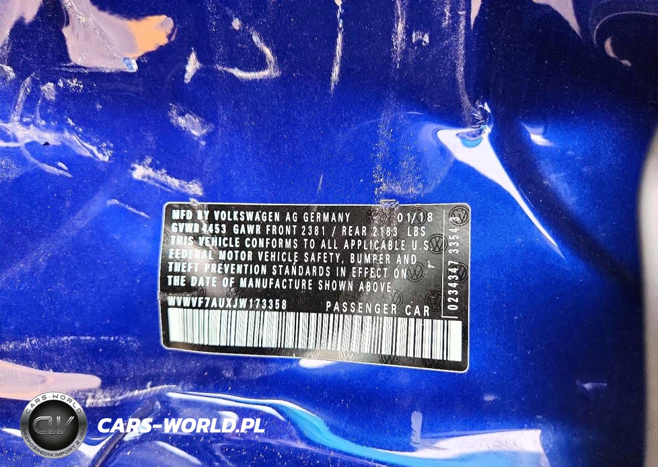 2018 Volkswagen Golf R VIN:WVWVF7AUXJW173358 - 13