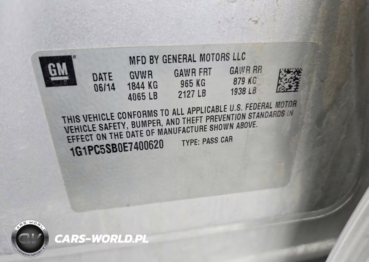 2014 Chevrolet Cruze Lt VIN:1G1PC5SB0E7400620 - 12