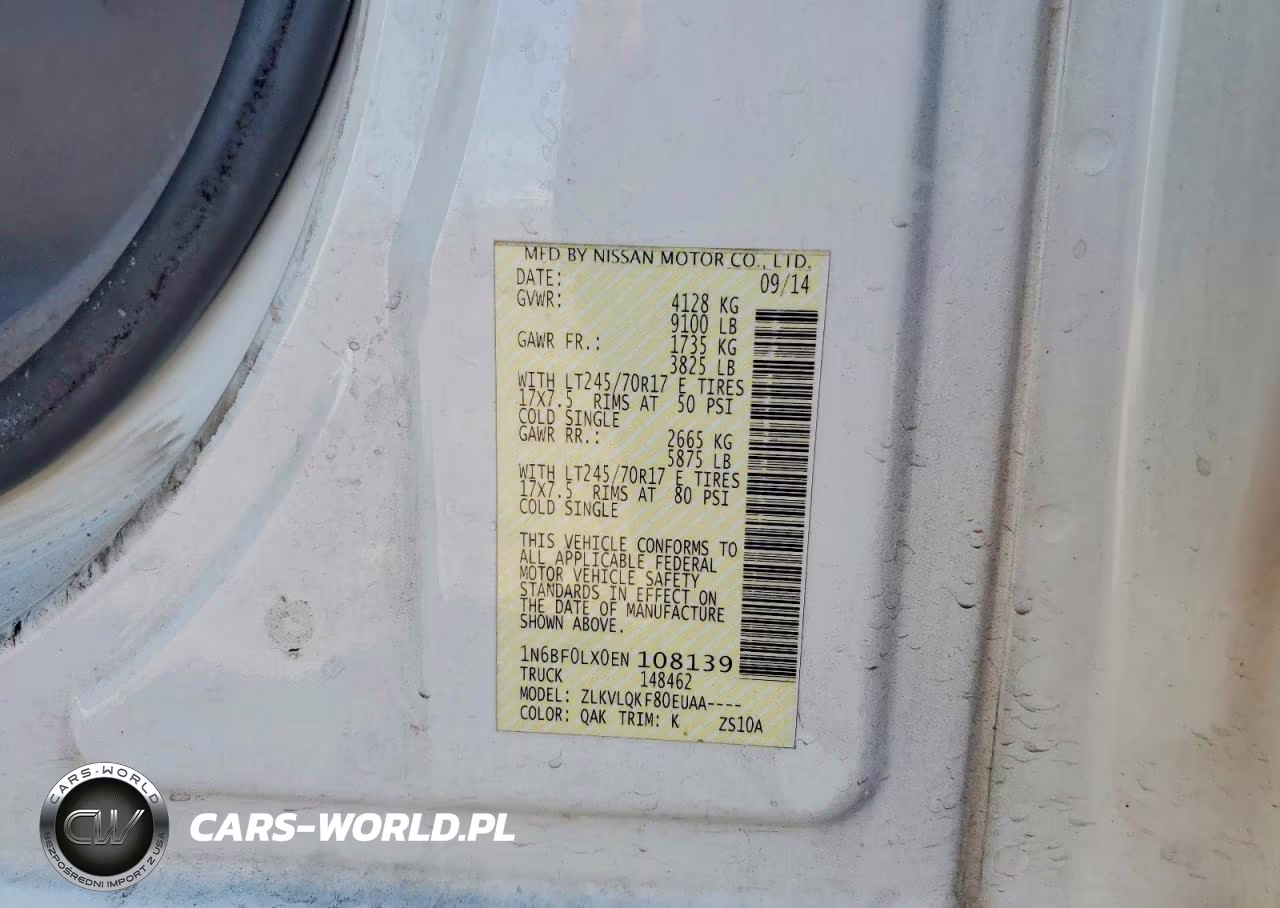 2014 Nissan Nv 2500 VIN:1N6BF0LX0EN108139 - 11