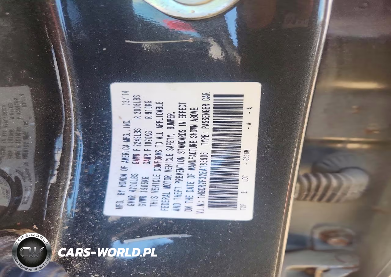 2014 Honda Accord Lx VIN:1HGCR2F32EA183906 - 12