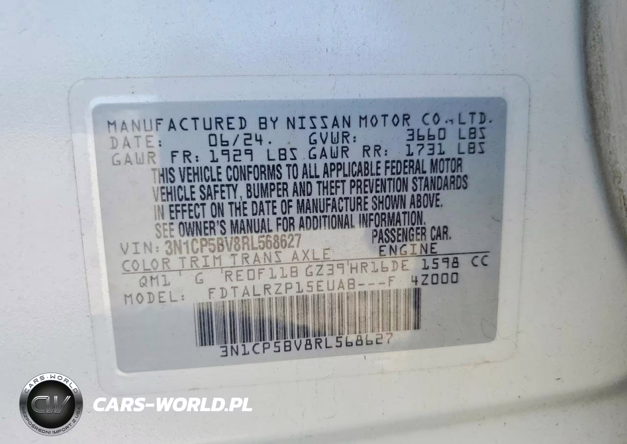 2024 Nissan Kicks S VIN:3N1CP5BV8RL568627 - 12