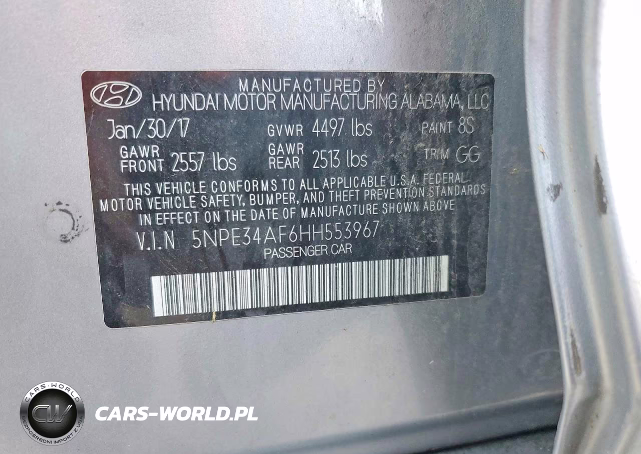 2017 Hyundai Sonata Sport VIN:5NPE34AF6HH553967 - 12