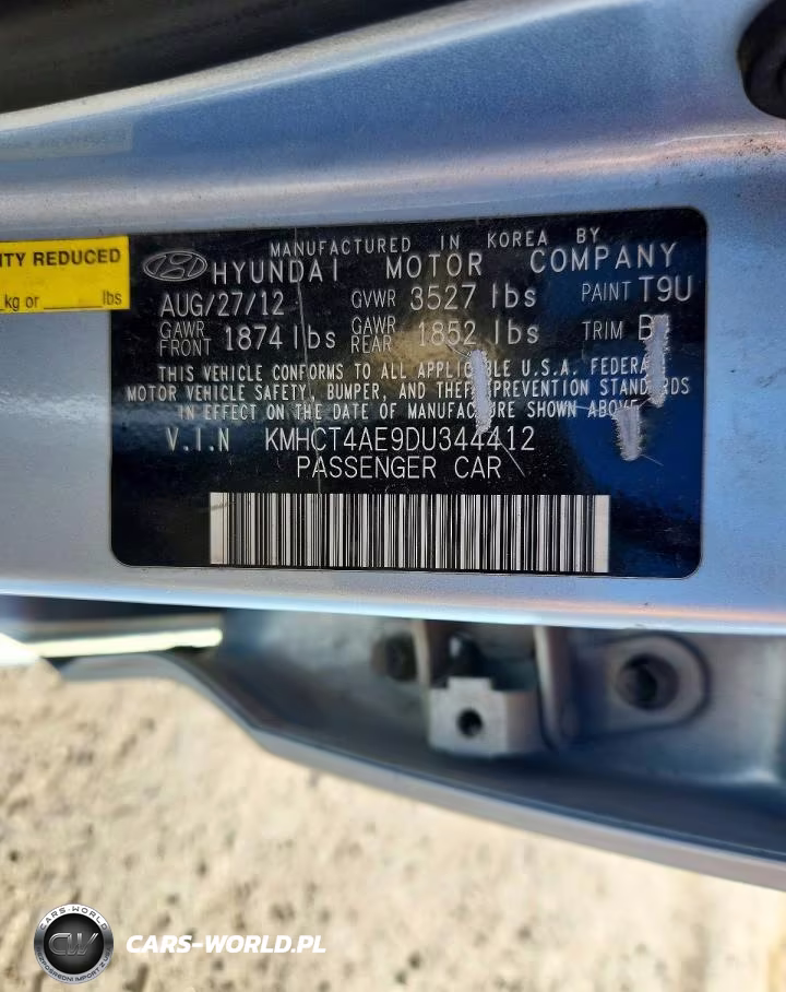 2013 Hyundai Accent Gls VIN:KMHCT4AE9DU344412 - 12