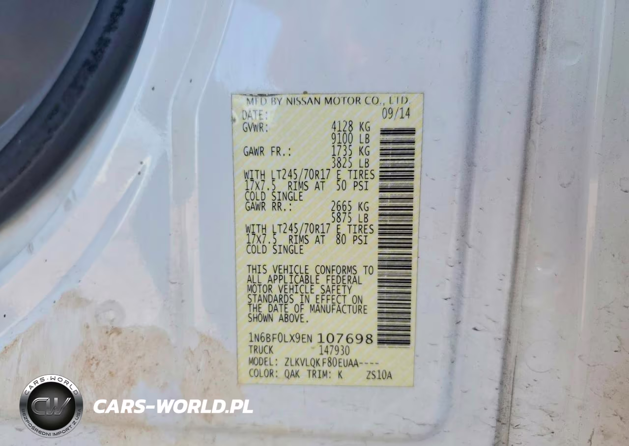 2014 Nissan Nv 2500 VIN:1N6BF0LX9EN107698 - 12