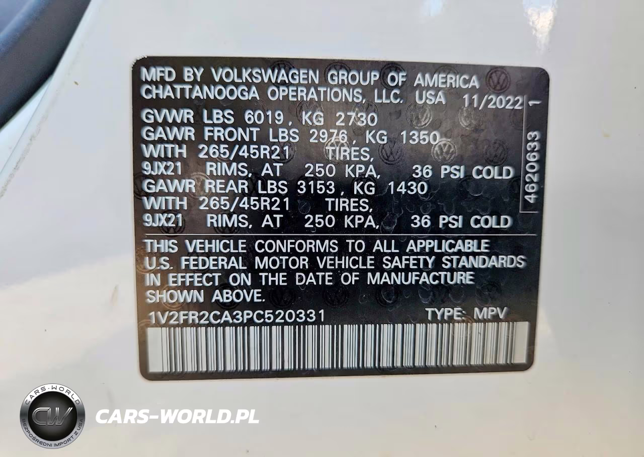 2023 Volkswagen Atlas Sel Premium R-Line VIN:1V2FR2CA3PC520331 - 13