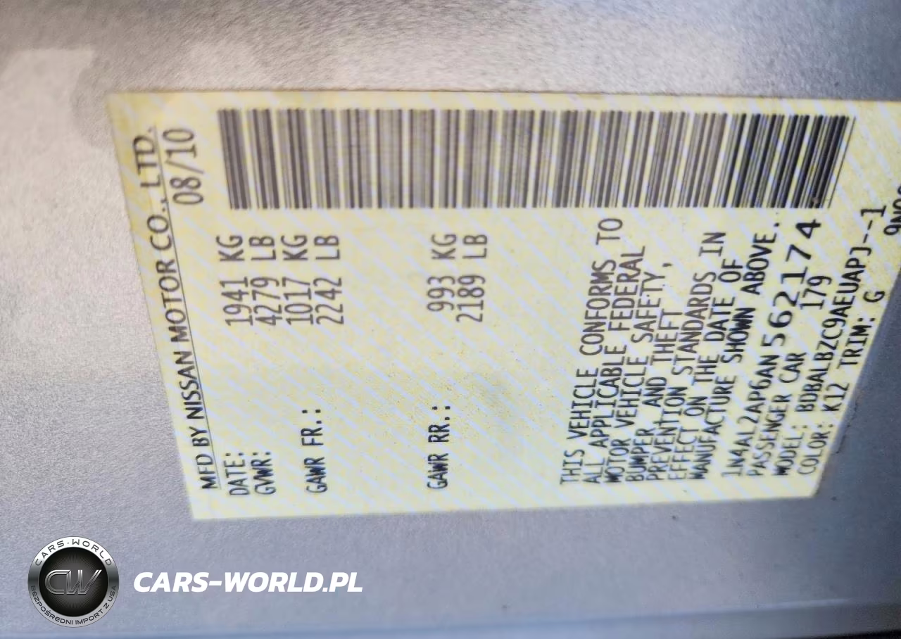 2010 Nissan Altima 2.5 VIN:1N4AL2AP6AN562174 - 12