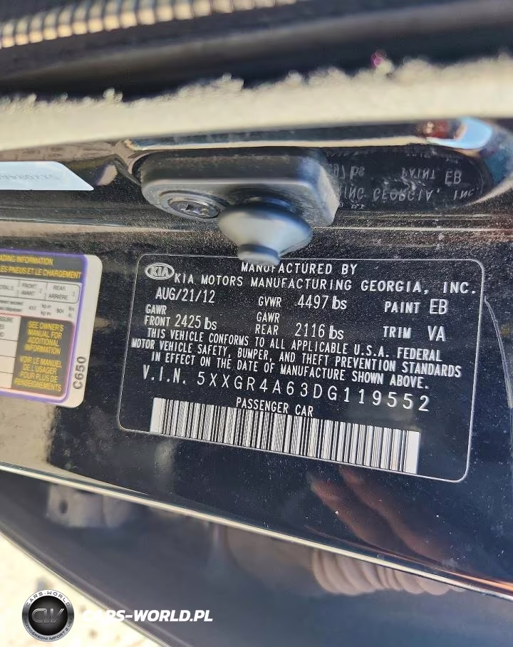 2013 Kia Optima Sx VIN:5XXGR4A63DG119552 - 12