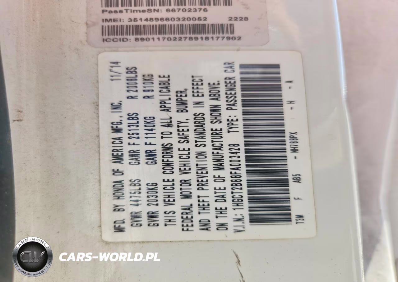 2015 Honda Accord Exl VIN:1HGCT2B88FA003428 - 12