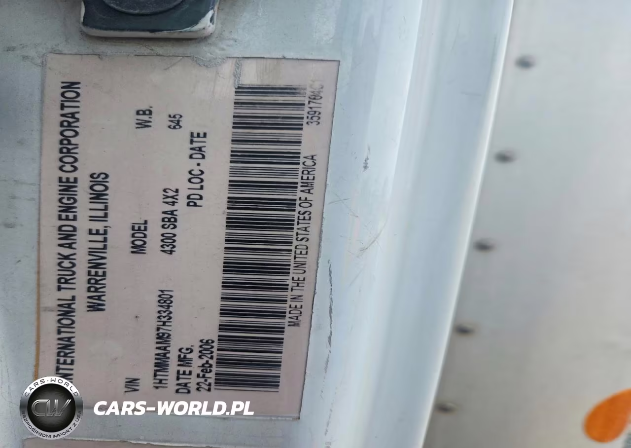 2007 International 4300 Box Truck VIN:1HTMMAAM97H334801 - 13