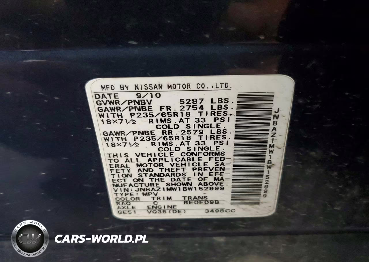 2011 Nissan Murano S VIN:JN8AZ1MW1BW152999 - 13