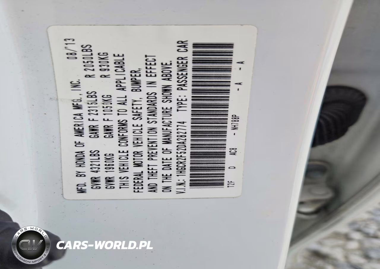 2013 Honda Accord Sport VIN:1HGCR2F52DA282774 - 12