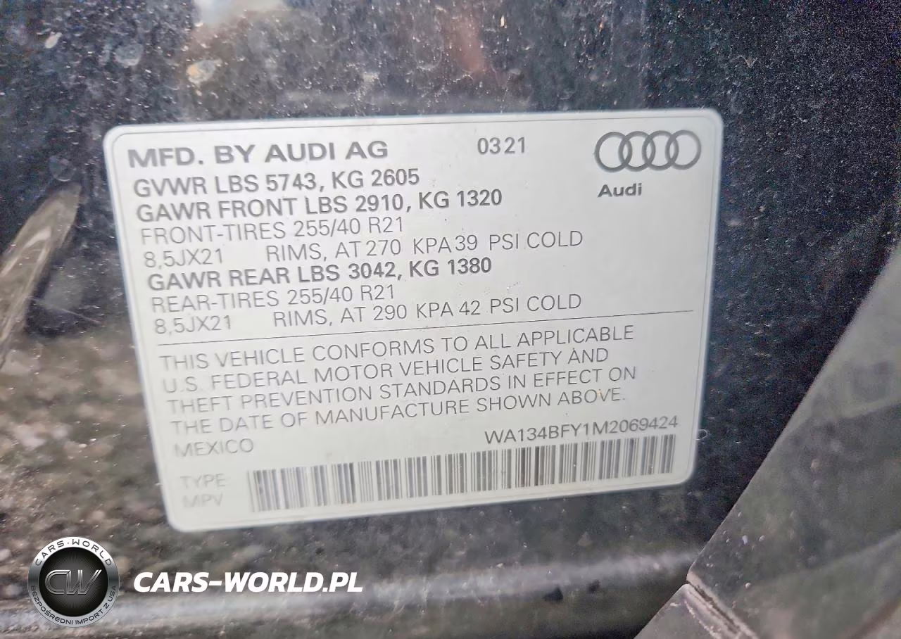 2021 Audi Sq5 Sportback Prestige VIN:WA134BFY1M2069424 - 14