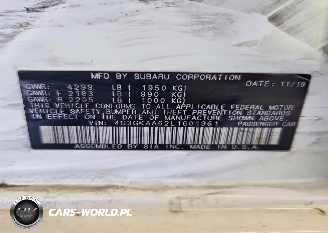 2020 Subaru Impreza VIN:4S3GKAA62L1601961 - 12
