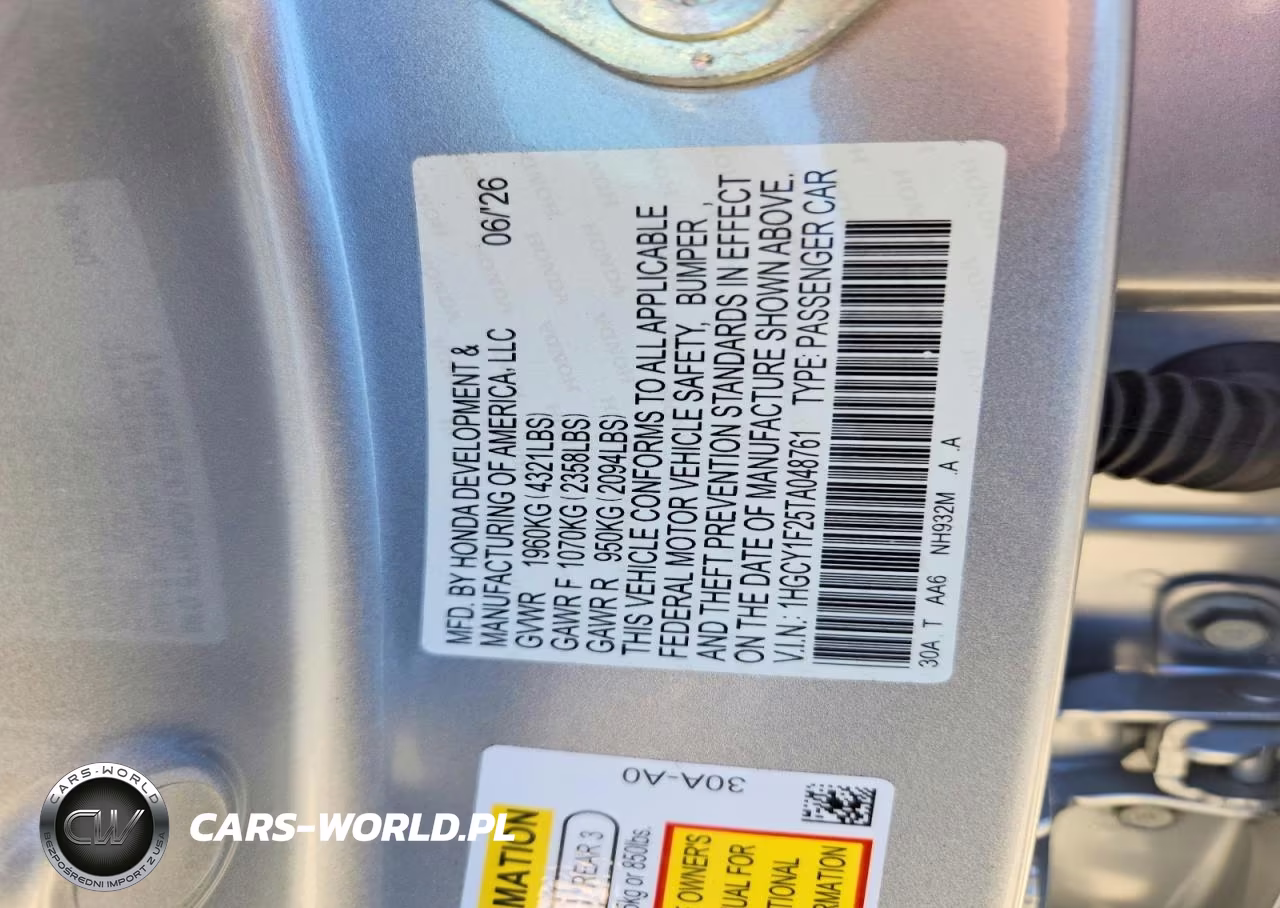 2026 Honda Accord Lx VIN:1HGCY1F25TA048761 - 12