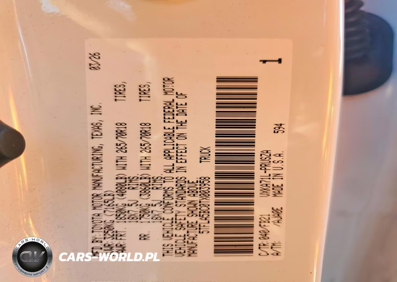 2026 Toyota Tundra Crewmax Sr5 VIN:5TFLA5BC0TX003958 - 13
