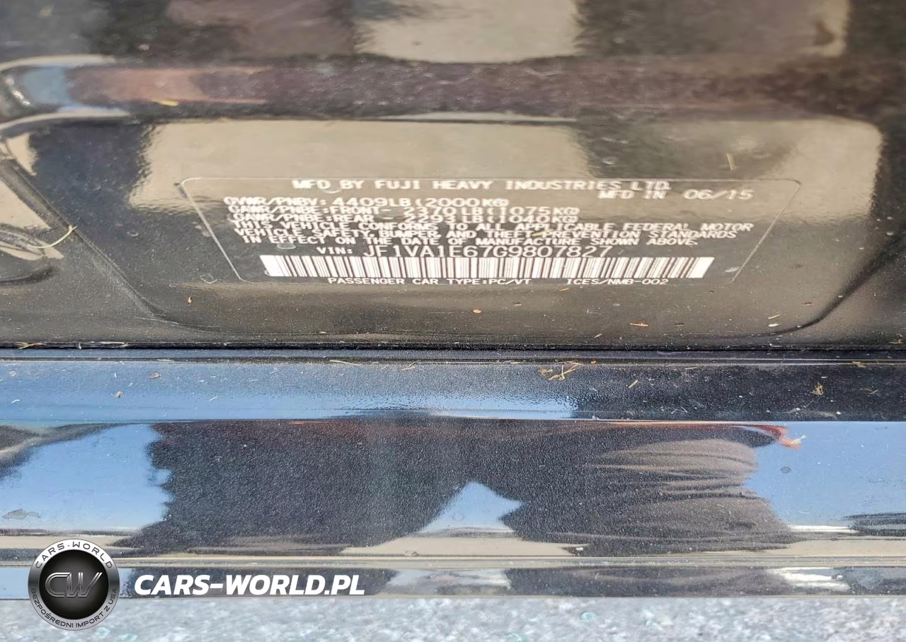 2016 Subaru Wrx Premium VIN:JF1VA1E67G9807827 - 12