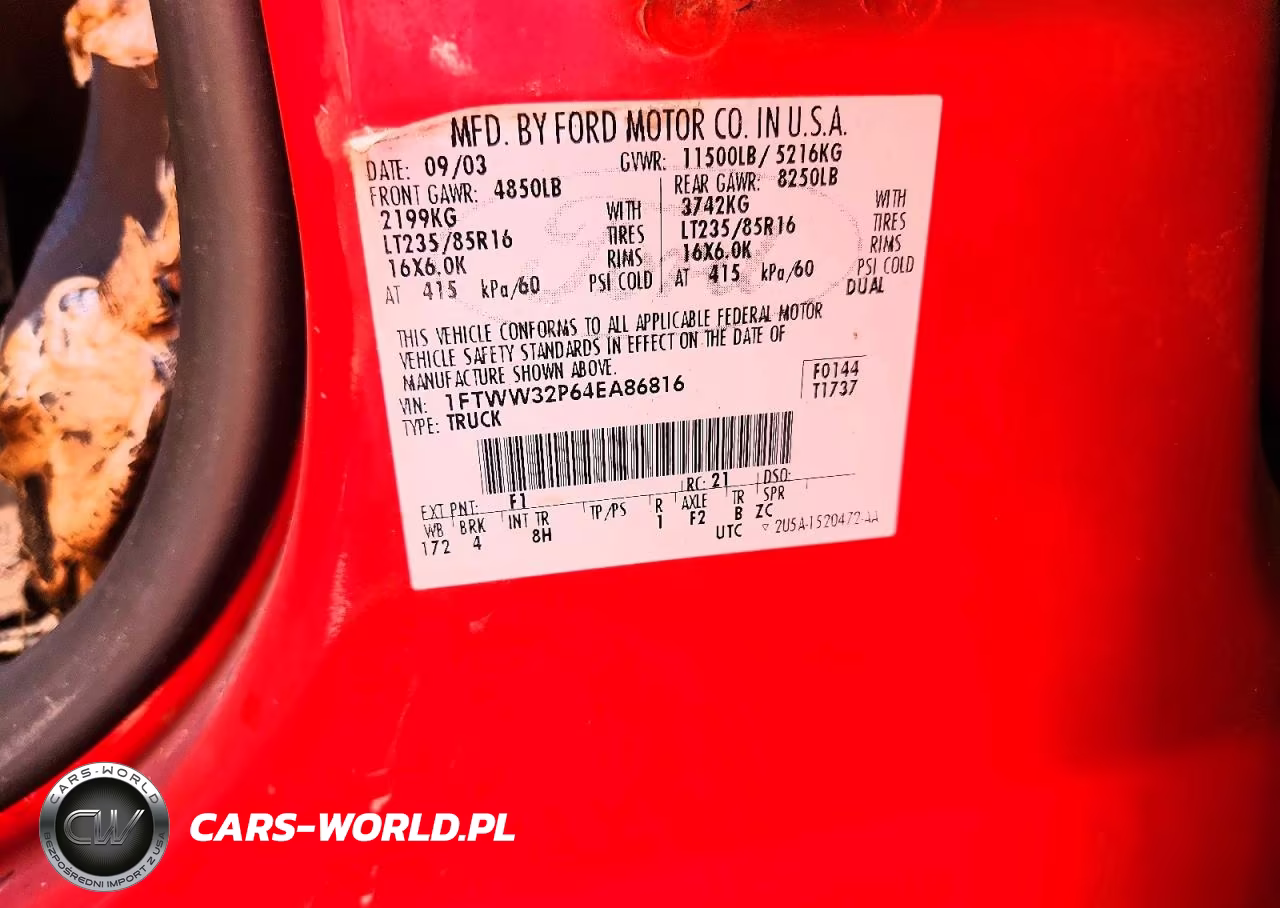 2004 Ford F350 Super Duty VIN:1FTWW32P64EA86816 - 12