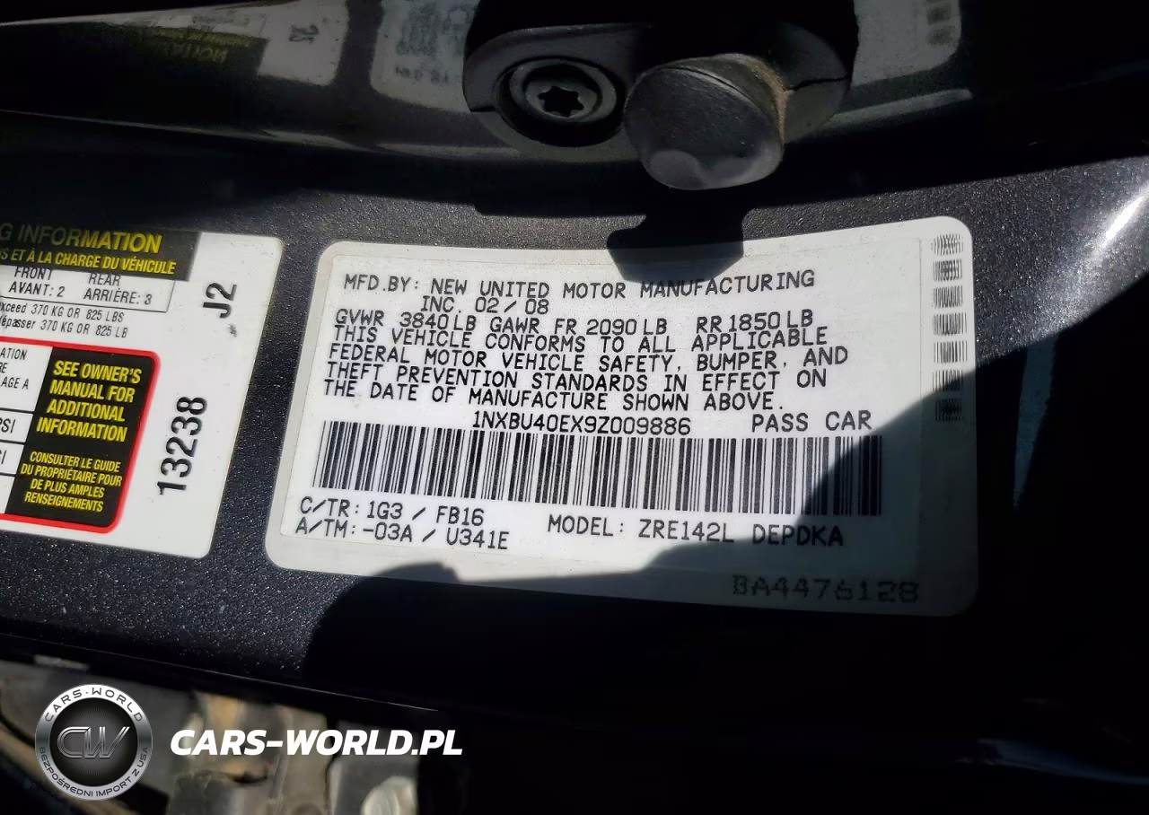 2009 Toyota Corolla Le VIN:1NXBU40EX9Z009886 - 12