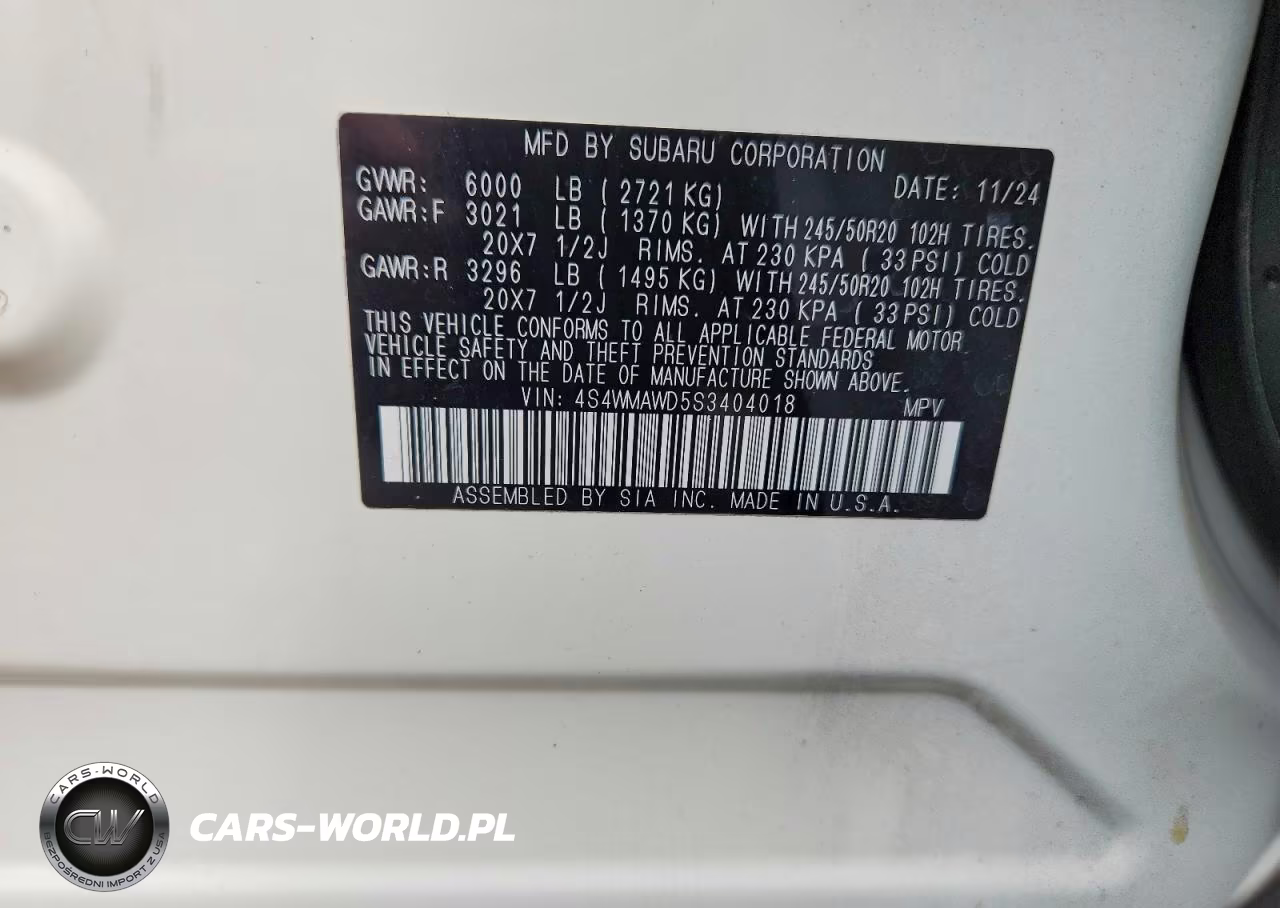 2025 Subaru Ascent Onyx Touring VIN:4S4WMAWD5S3404018 - 14