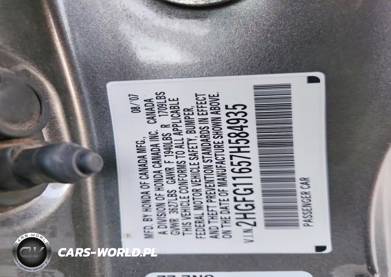 2007 Honda Civic Lx VIN:2HGFG11657H584935 - 12