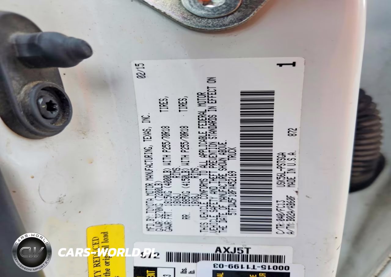 2015 Toyota Tundra Sr5 VIN:5TFDW5F10FX452169 - 12
