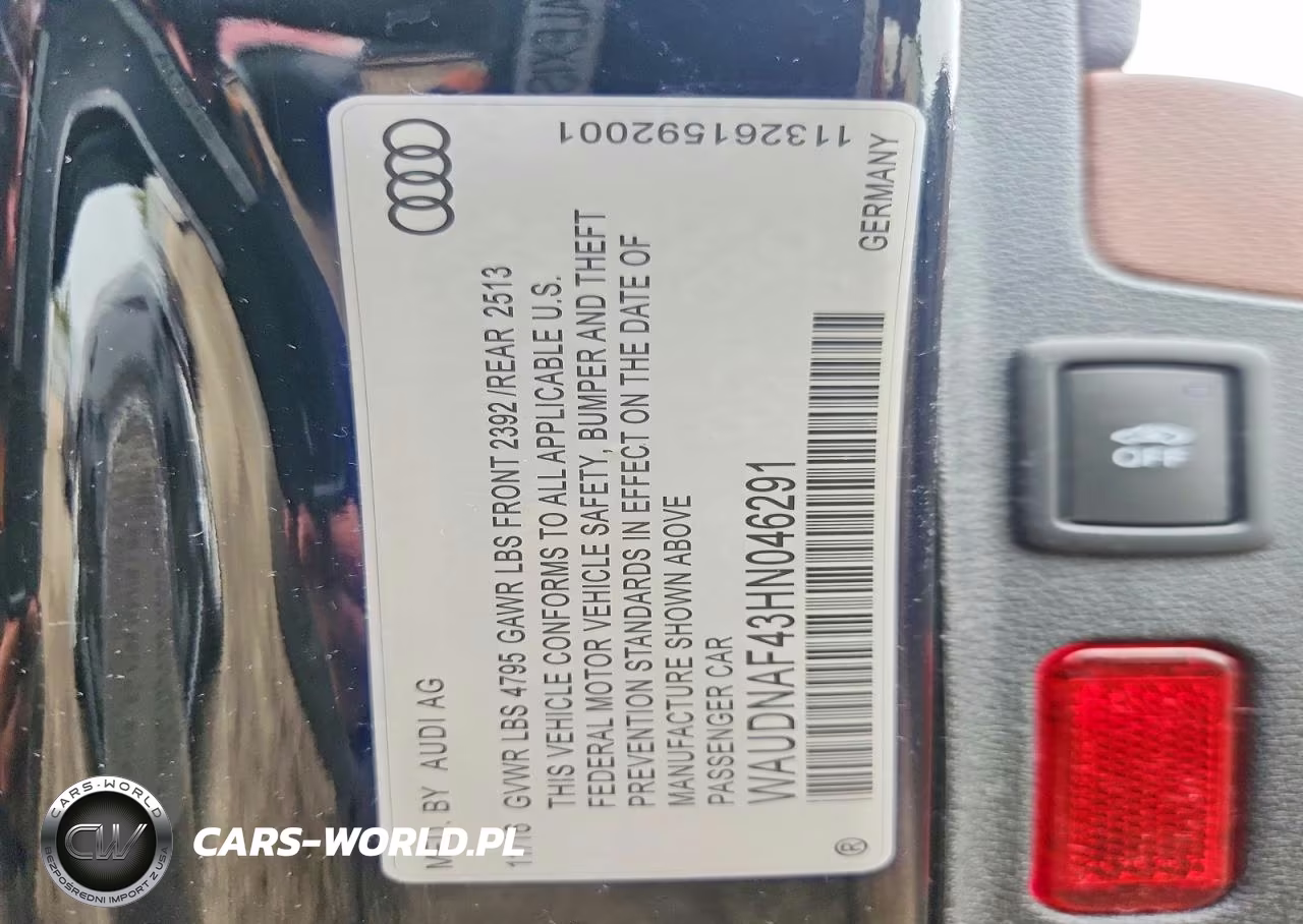 2017 Audi A4 Premium VIN:WAUDNAF43HN046291 - 12